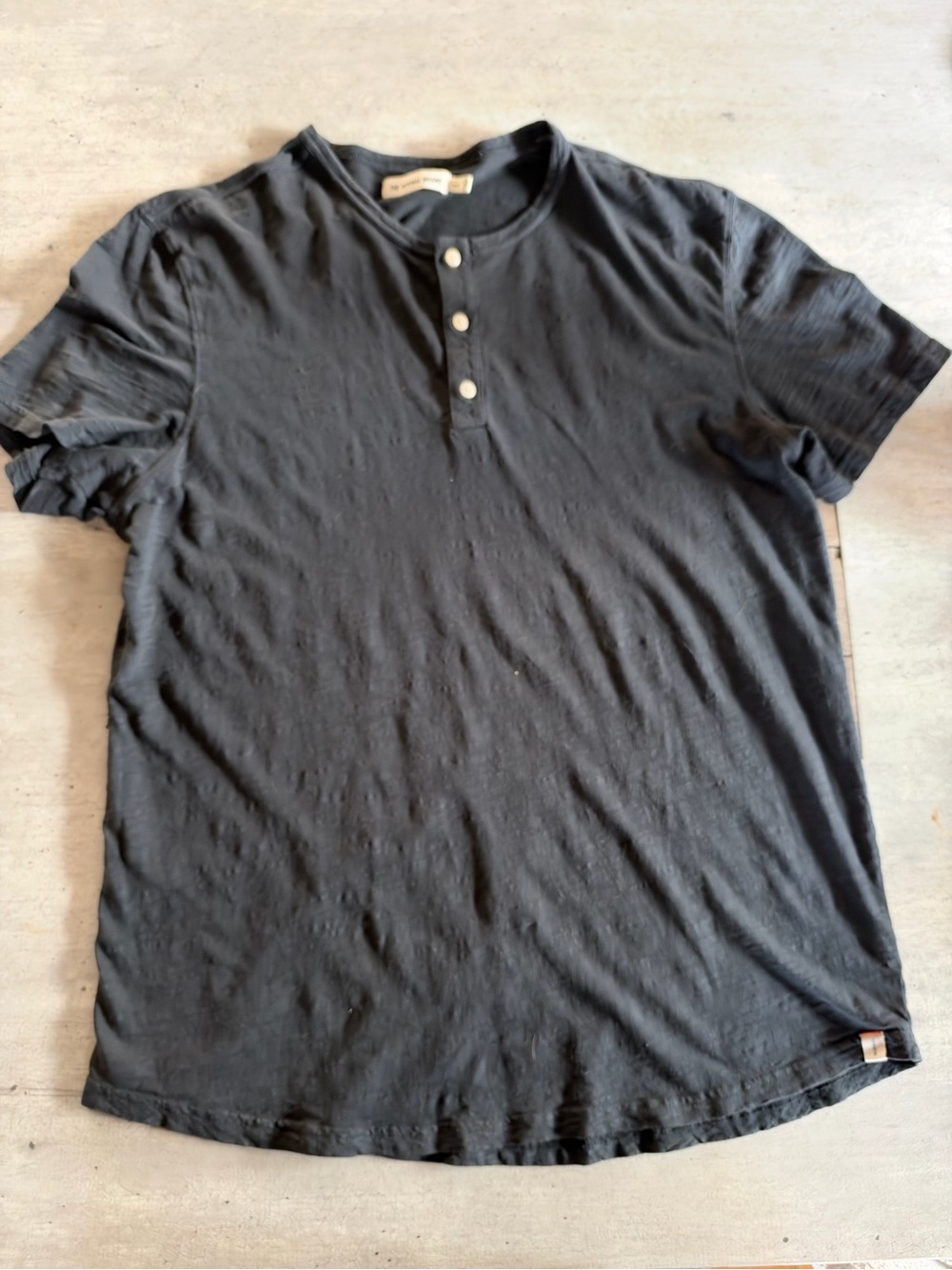 The Normal Brand Men's Black Short-Sleeve Henley Tee